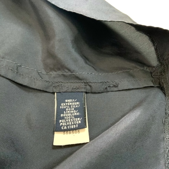 BANANA REPUBLIC 100% Silk Navy Blue Ruffle Bib Tank Top Fully Lined US Sz S - Picture 6 of 7